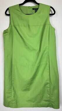 Ralph Lauren Green Sleeveless Knee- Length Dress Women's 16